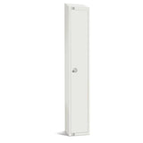 GR309-PS Elite Single Door Padlock Locker with Sloping Top White - JD Catering Equipment Solutions Ltd