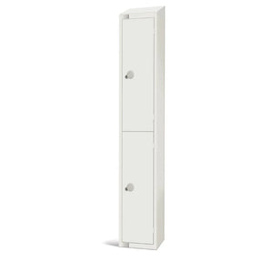 GR310-CNS Elite Double Door Coin Return Locker with Sloping Top White - JD Catering Equipment Solutions Ltd