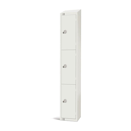 GR311-CNS Elite Three Door Coin Return Locker with Sloping Top White JD Catering Equipment Solutions Ltd