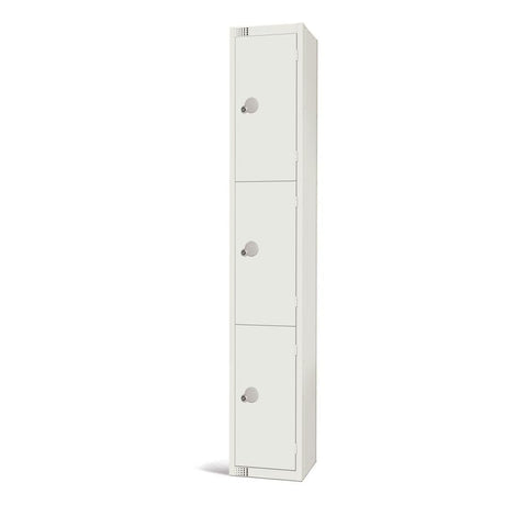 GR311-CS Elite Three Door Camlock Locker with Sloping Top White JD Catering Equipment Solutions Ltd