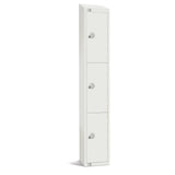 GR311-PS Elite Three Door Padlock Locker with Sloping Top White - JD Catering Equipment Solutions Ltd