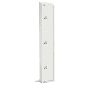 GR311-PS Elite Three Door Padlock Locker with Sloping Top White - JD Catering Equipment Solutions Ltd