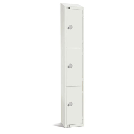 GR311-PS Elite Three Door Padlock Locker with Sloping Top White JD Catering Equipment Solutions Ltd