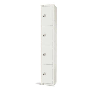 GR312-PS Elite Four Door Padlock Locker with Sloping Top White - JD Catering Equipment Solutions Ltd
