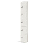 GR313-CLS Elite Five Door Manual Combination Locker Locker White with Sloping Top JD Catering Equipment Solutions Ltd