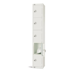 GR313-P Elite Five Door Padlock Locker White - JD Catering Equipment Solutions Ltd