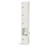 GR313-PS Elite Five Door Padlock Locker with Sloping Top White - JD Catering Equipment Solutions Ltd