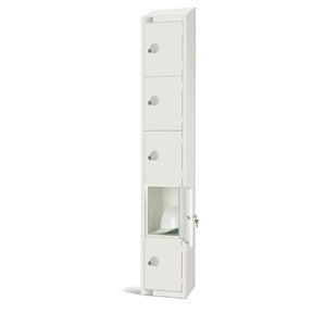 GR313-PS Elite Five Door Padlock Locker with Sloping Top White - JD Catering Equipment Solutions Ltd