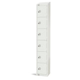GR314-CS Elite Six Door Camlock Locker with Sloping Top White - JD Catering Equipment Solutions Ltd