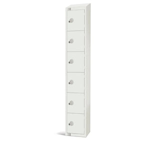 GR314-CS Elite Six Door Camlock Locker with Sloping Top White - JD Catering Equipment Solutions Ltd