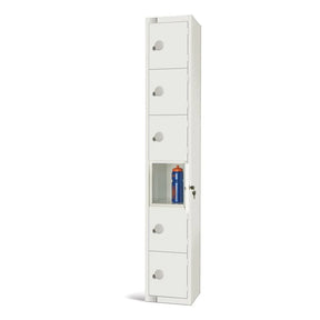 GR314-P Elite Six Door Padlock Locker White - JD Catering Equipment Solutions Ltd