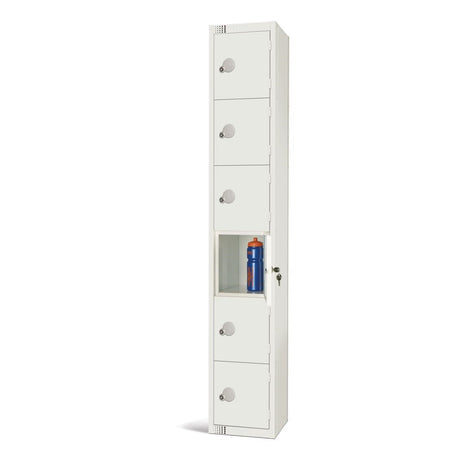 GR314-P Elite Six Door Padlock Locker White JD Catering Equipment Solutions Ltd