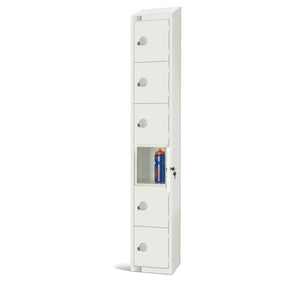 GR314-PS Elite Six Door Padlock Locker with Sloping Top White - JD Catering Equipment Solutions Ltd