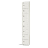 GR315-CNS Elite Eight Door Coin Return Locker with Sloping Top White JD Catering Equipment Solutions Ltd