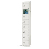 GR315-PS Elite Eight Door Padlock Locker with Sloping Top White - JD Catering Equipment Solutions Ltd