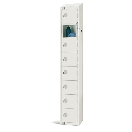 GR315-PS Elite Eight Door Padlock Locker with Sloping Top White JD Catering Equipment Solutions Ltd