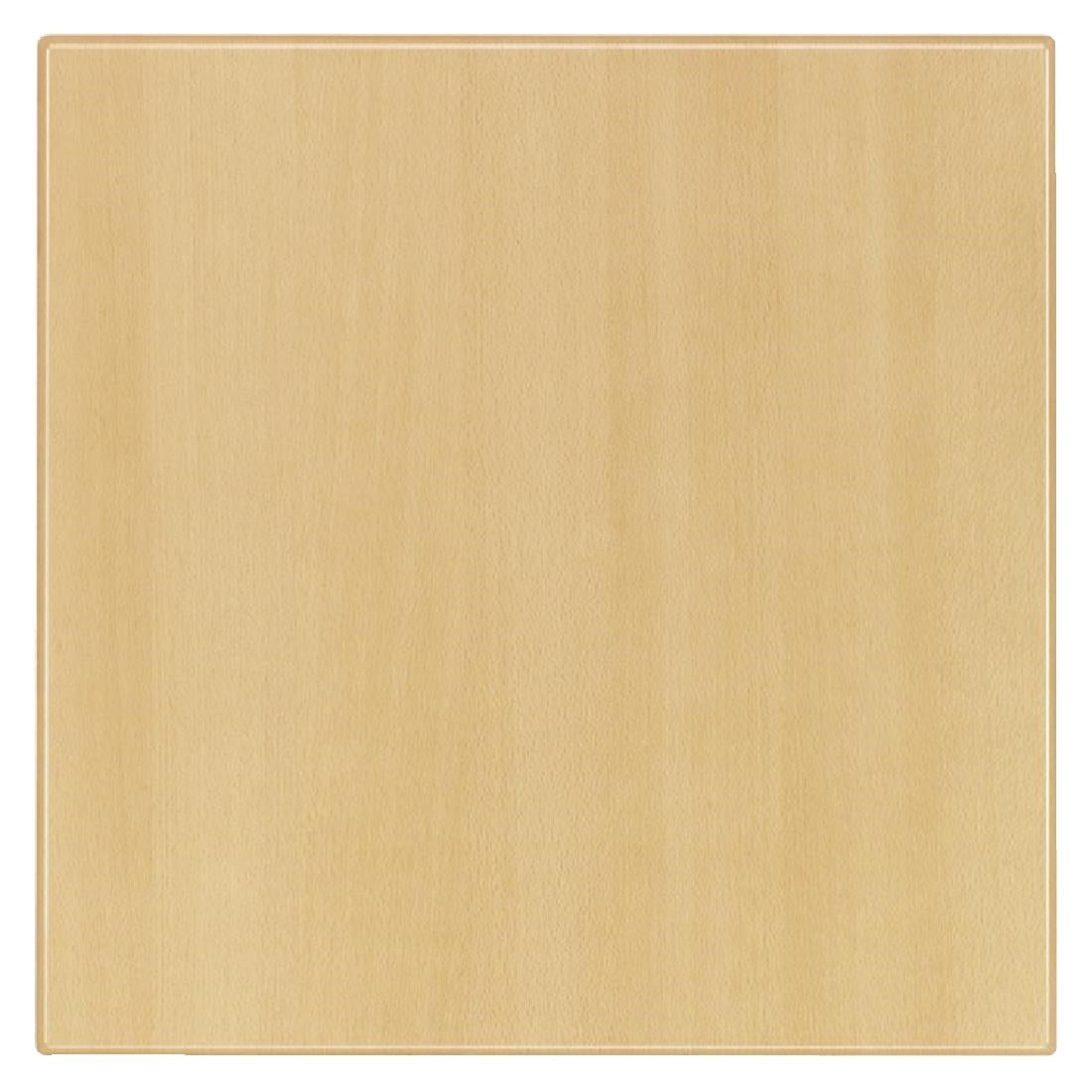 GR504 Werzalit Pre-drilled Square Table Top  Planked Beech 800mm JD Catering Equipment Solutions Ltd
