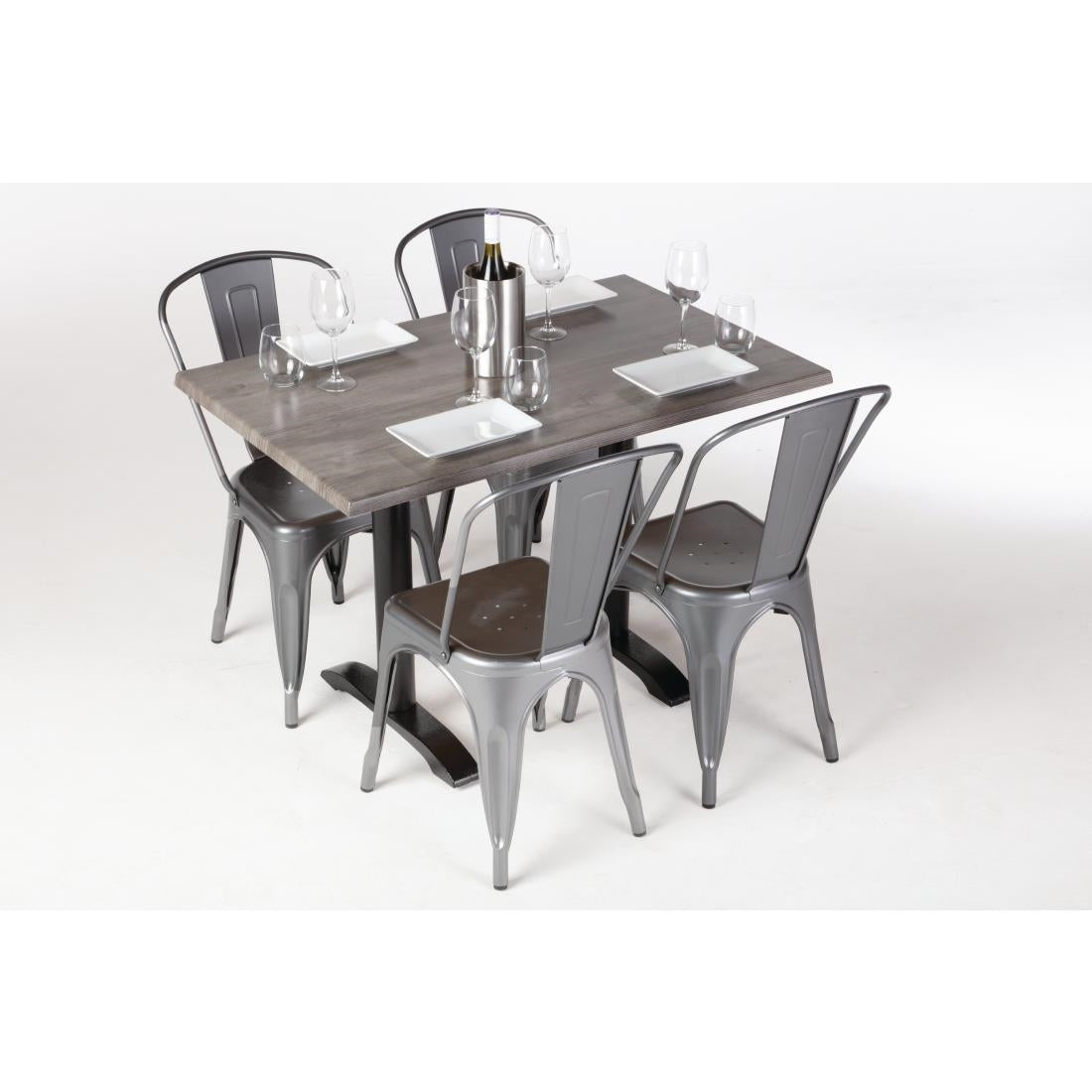 GR651 Werzalit Rectangular 1100x700mm Table Top Ponderosa Grey JD Catering Equipment Solutions Ltd
