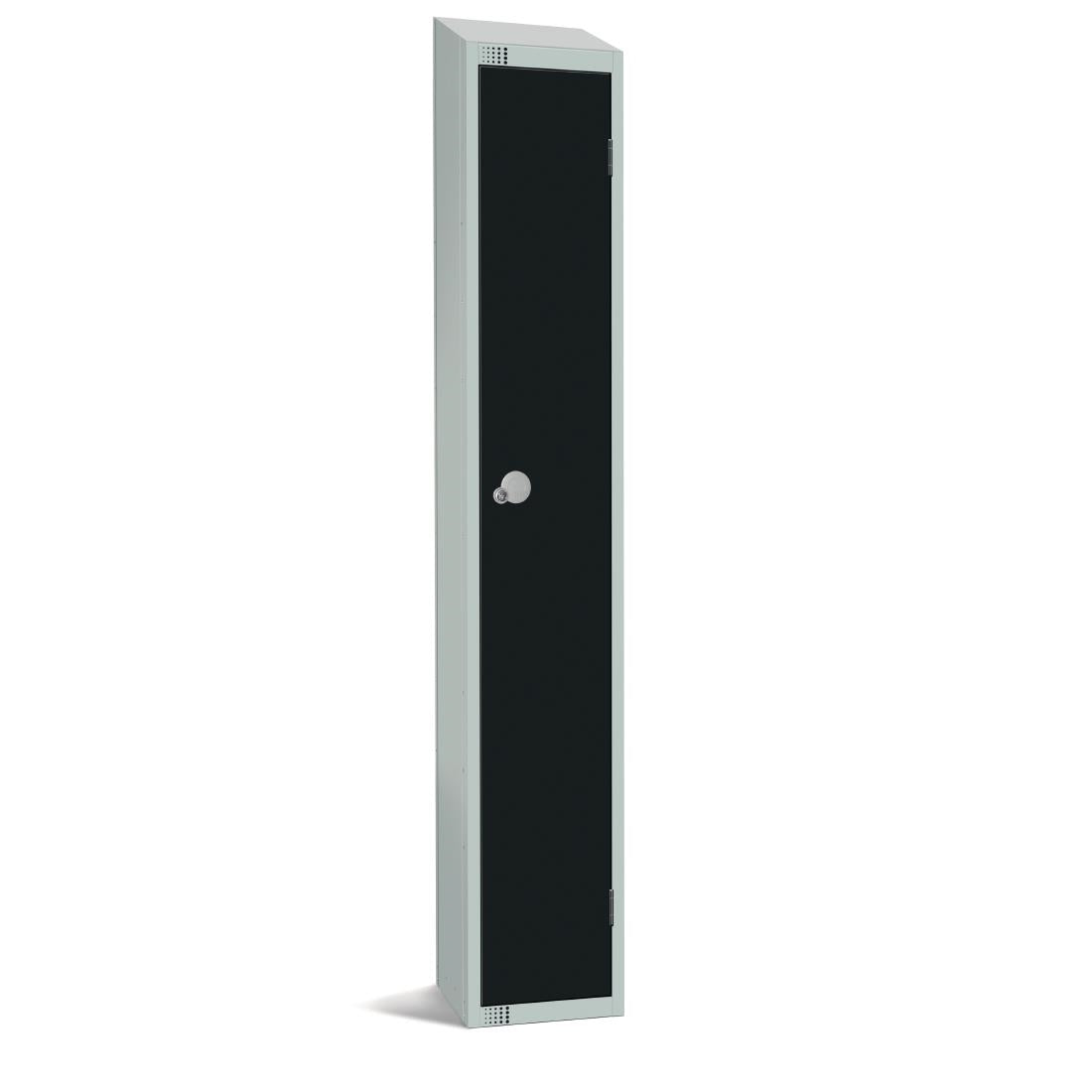 GR670-PS Elite Single Door Padlock Locker with Sloping Top Black JD Catering Equipment Solutions Ltd