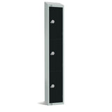 GR672-CLS Elite Three Door Manual Combination Locker Locker Black with sloping top JD Catering Equipment Solutions Ltd