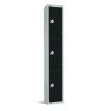 GR672-CN Elite Three Door Coin Return Locker Black JD Catering Equipment Solutions Ltd