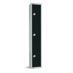 GR672-CN Elite Three Door Coin Return Locker Black - JD Catering Equipment Solutions Ltd