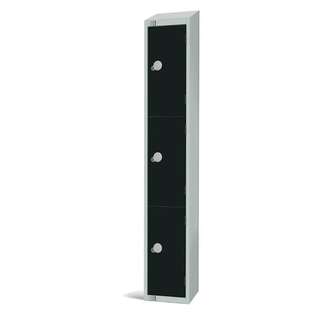 GR672-ELS Elite Three Door Electronic Combination Locker with sloping top Black - JD Catering Equipment Solutions Ltd