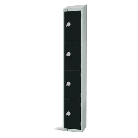 GR673-CLS Elite Four Door Manual Combination Locker Locker Black with sloping top - JD Catering Equipment Solutions Ltd