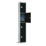 GR673-CN Elite Four Door Coin Return Locker Black JD Catering Equipment Solutions Ltd