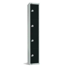 GR673-CS Elite Four Door Camlock Locker Black with Sloping Top - JD Catering Equipment Solutions Ltd