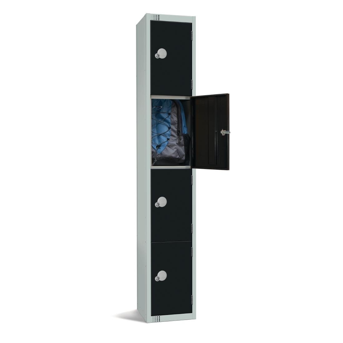 GR673-EL Elite Four Door Electronic Combination Locker Black JD Catering Equipment Solutions Ltd