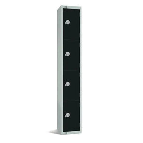 GR673-ELS Elite Four Door Electronic Combination Locker with sloping top Black - JD Catering Equipment Solutions Ltd