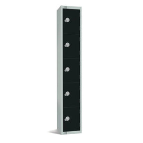 GR674-CN Elite Five Door Coin Return Locker Black - JD Catering Equipment Solutions Ltd