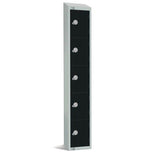 GR674-EL Elite Five Door Electronic Combination Locker Black JD Catering Equipment Solutions Ltd