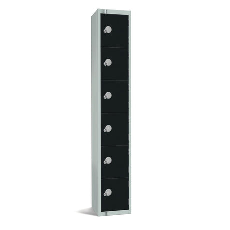 GR675-CL Elite Six Door Manual Combination Locker Locker Black JD Catering Equipment Solutions Ltd