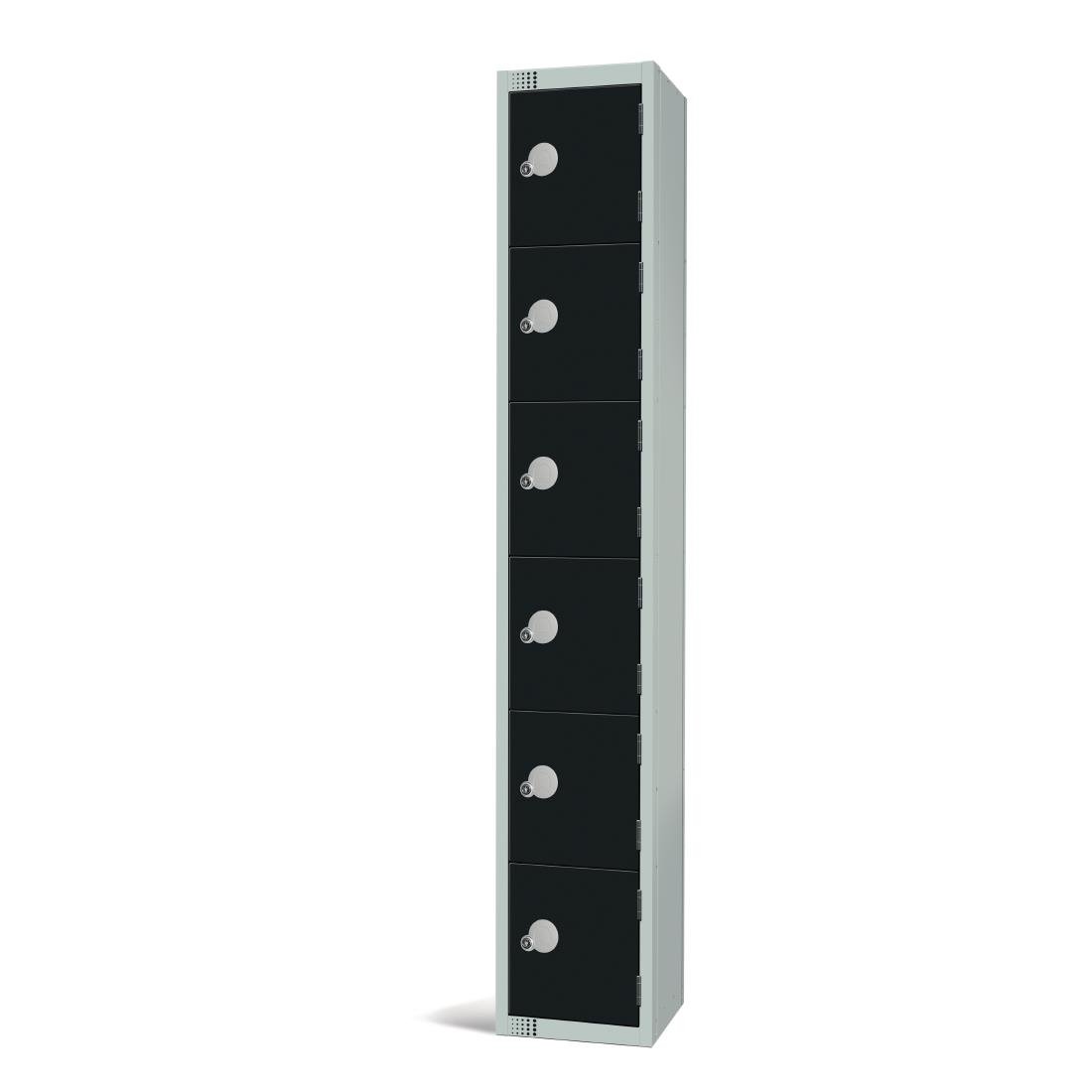 GR675-CL Elite Six Door Manual Combination Locker Locker Black JD Catering Equipment Solutions Ltd