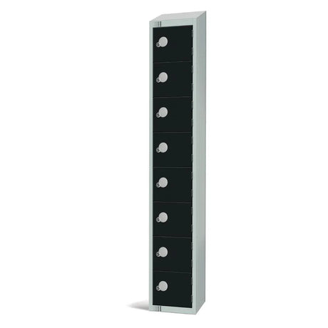 GR676-CLS Elite Eight Door Manual Combination Locker Locker Black with sloping top - JD Catering Equipment Solutions Ltd