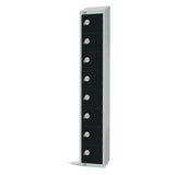 GR676-CS Elite Eight Door Camlock Locker with Sloping Top Black JD Catering Equipment Solutions Ltd