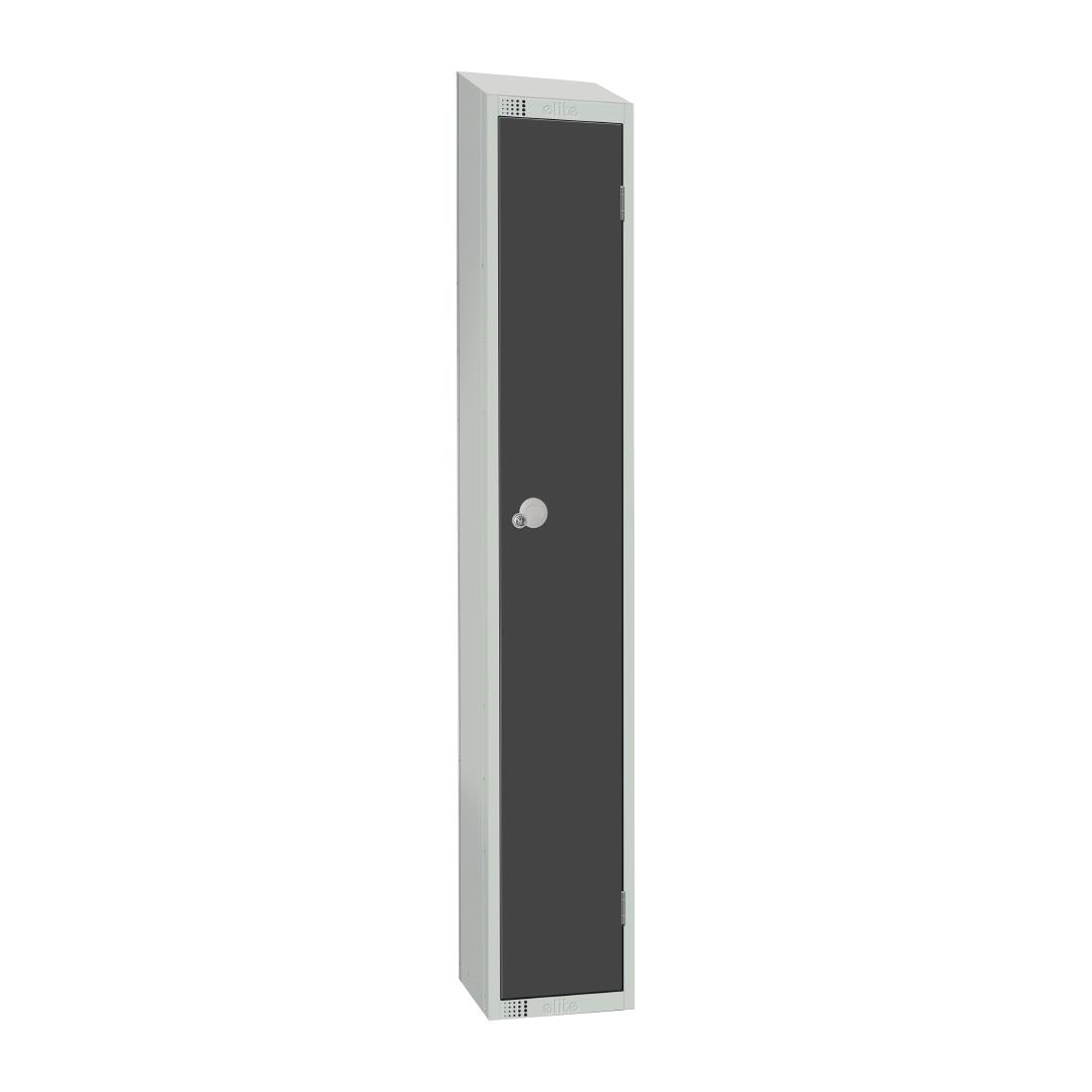 GR677-CS Elite Single Door Camlock Locker Graphite Grey with Sloping Top JD Catering Equipment Solutions Ltd