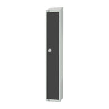 GR677-PS Elite Single Door Padlock Locker Graphite Grey with Sloping Top JD Catering Equipment Solutions Ltd