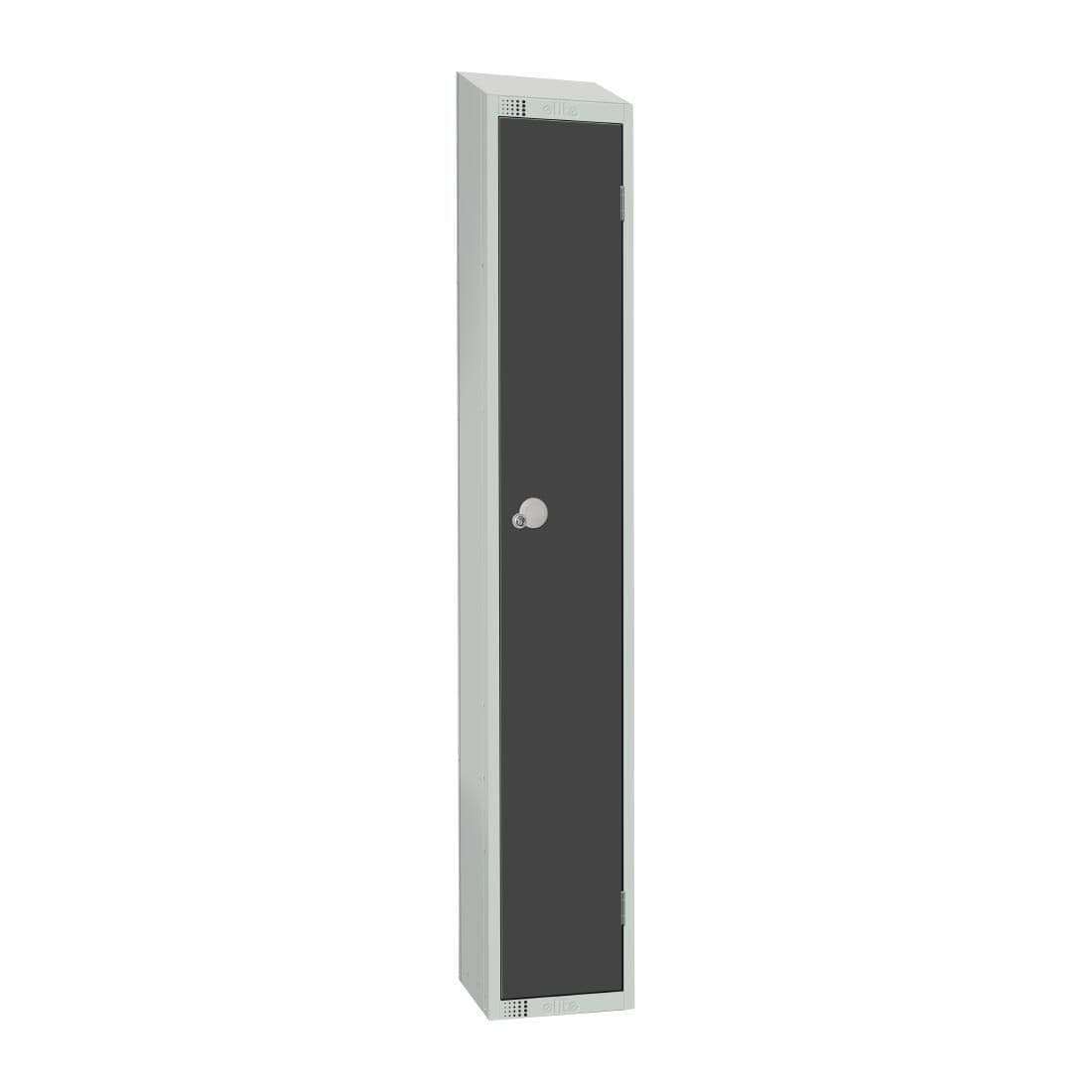 GR677-PS Elite Single Door Padlock Locker Graphite Grey with Sloping Top JD Catering Equipment Solutions Ltd