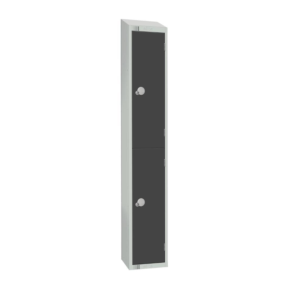 GR678-CS Elite Double Door Camlock Locker Graphite Grey with Sloping Top JD Catering Equipment Solutions Ltd