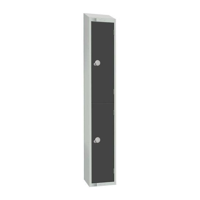 GR678-CS Elite Double Door Camlock Locker Graphite Grey with Sloping Top JD Catering Equipment Solutions Ltd