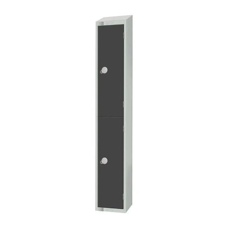 GR678-CS Elite Double Door Camlock Locker Graphite Grey with Sloping Top - JD Catering Equipment Solutions Ltd