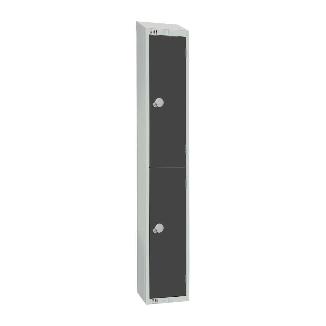 GR678-PS Elite Double Door Padlock Locker Graphite Grey with Sloping Top JD Catering Equipment Solutions Ltd