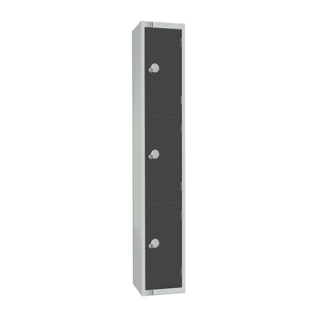 GR679-CL Elite Three Door Manual Combination Locker Locker Graphite Grey JD Catering Equipment Solutions Ltd