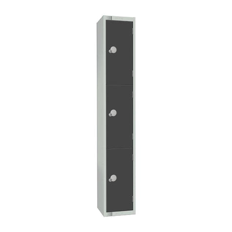 GR679-CN Elite Three Door Coin Return Locker Graphite Grey JD Catering Equipment Solutions Ltd
