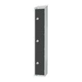 GR679-CS Elite Three Door Camlock Locker Graphite Grey with Sloping Top JD Catering Equipment Solutions Ltd