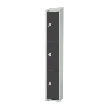 GR679-CS Elite Three Door Camlock Locker Graphite Grey with Sloping Top - JD Catering Equipment Solutions Ltd