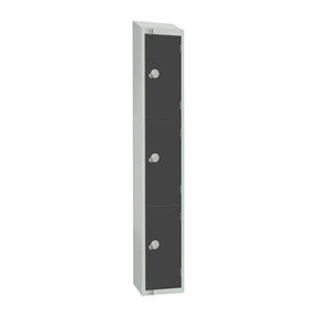 GR679-CS Elite Three Door Camlock Locker Graphite Grey with Sloping Top - JD Catering Equipment Solutions Ltd